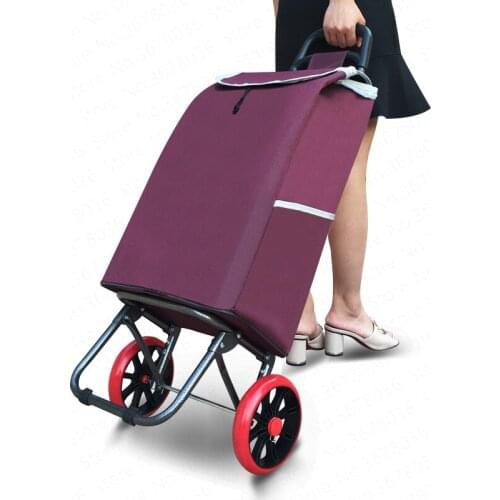 Cheap Shopping Cart Trolley Car Small Cart Folding Trailer Trolley Household Trailer Truck Portable Trolley