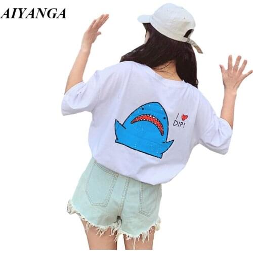 New Arrival 2019 Women Printed Cartoon TShirt Summer Girl Streetwear Grphic Tees harajuku Laides Oversized Print T Shirt