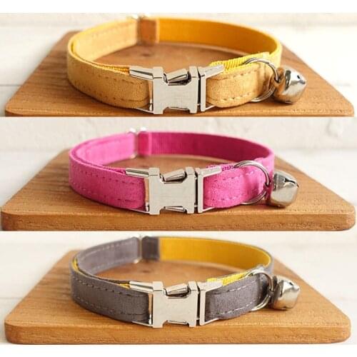 Personalized Cat Collar with Bell Yorshire Kitten Chihuahua Collars Adjustable Engraving Nameplate Kitten Puppy Collar Small Dog