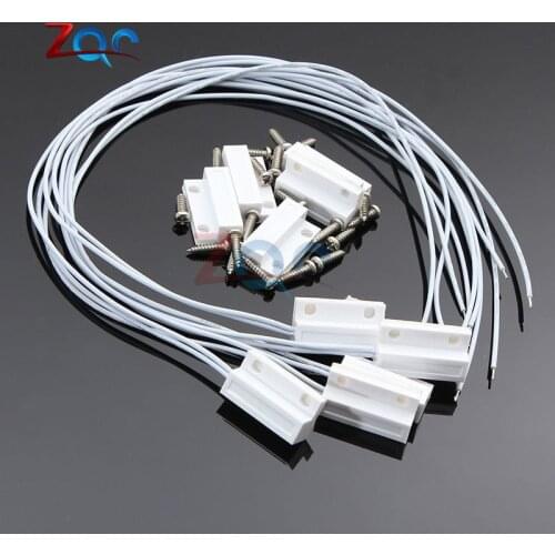 5 Sets MC38 Wired Door Window Sensor N/C N/O Switch Magnetic Alarm 330mm Length 100V DC Normally Closed/Opened for Home Safe