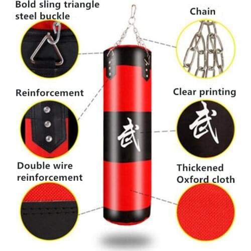 Empty Boxing Sandbag Home Fitness Hook Hanging Kick Punching Bag Boxing Training Fight Karate Punch Muay Thai Sand Bag