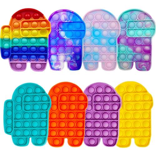 Rainbow Love Bubble Sensory Toy Squeeze Stress Reliever Hand Toys Adult Kids Anti Stress Soft Squishy Bubble Fidget Toy