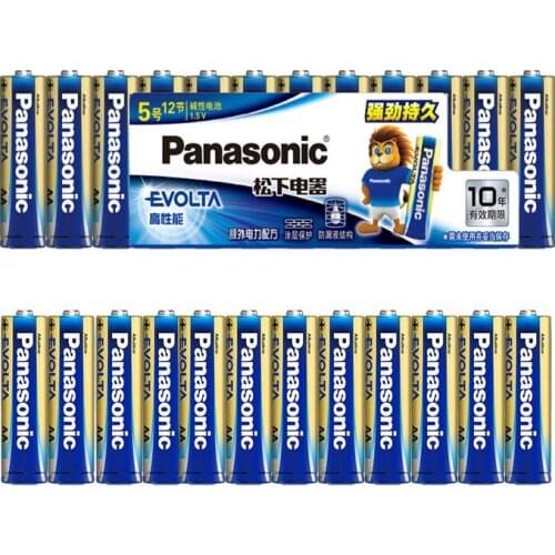 60pcs/lot Panasonic EVOLTA AA 1.5V Alkaline Batteries Toys Remote Control Alarm Clock Primary & Dry Battery 10-year shelf life