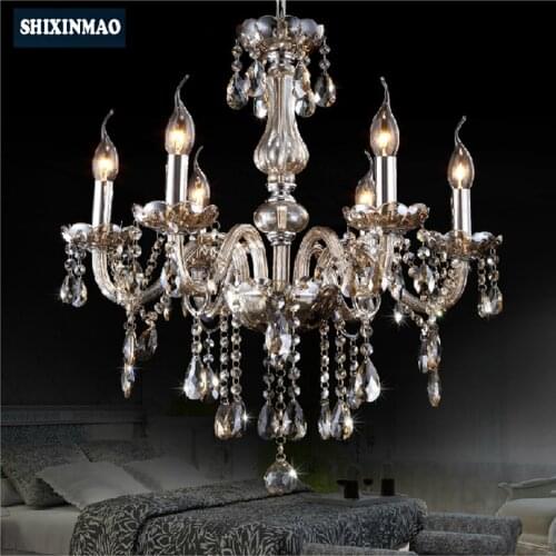 SHIXNIMAO LED Crystal Chandeliers Home For Living Dining Room Lamp Indoor Modern Chandelier Lustre Crystal Light 110V-240V 005