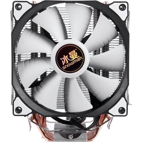 SNOWMAN 4PIN CPU cooler 6 heatpipe Single fan cooling 12cm fan LGA775 1151 115x 1366 support AMD