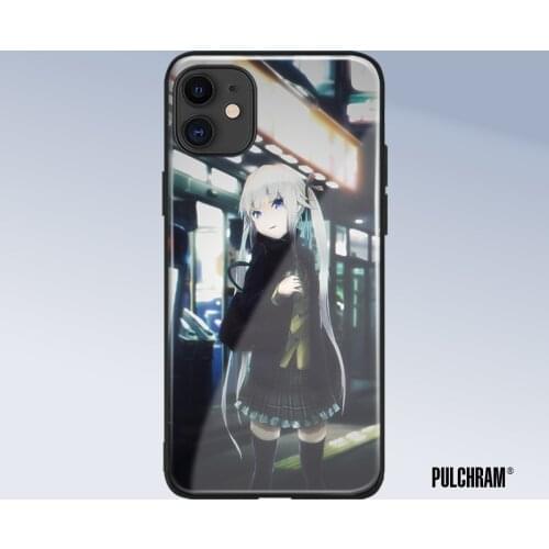 Konbini Anime Girl glass phone case for iPhone 6 6s 7 8 x xr xs 11 pro max Samsung S note 8 9 10 20 Plus cover shell