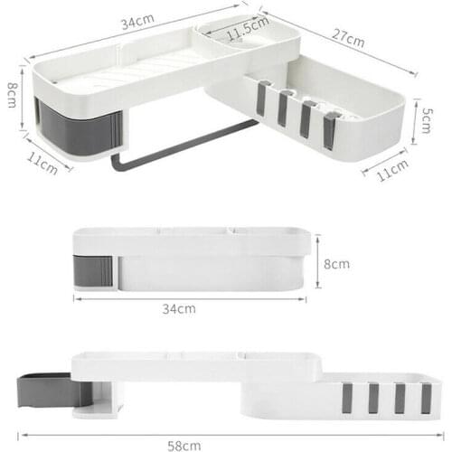 Bathroom Shelf Corner Shelves Shampoo Holder Kitchen Storage Rack Mess Shower Organizer Wall Holder Space Saver Household Items