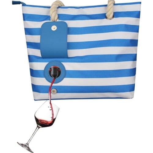 Wine Bag Fashionable Casual Beach Tote Handbag With Canvas Insulation Compartment Can Hold 2 Bottles Of Wine For Gifts