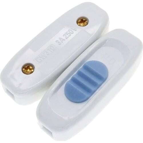 Lot 10 Inline On/Off Desk Light Lamp Cord Switch 110~250V 3A White Color