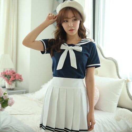 Japanese school uniforms Anime COS sailor suit tops+tie+skirt JK Navy style Students clothes for Girl Women Short sleeve XXXXL