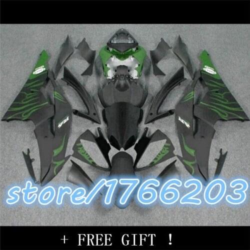 YZF R6 2008-2011 Body Kit Fairing for YZF-600 11 10 09 08 black green flames YZF R600 08-11 YZFR6 2008 2009 2010 2011 Ning