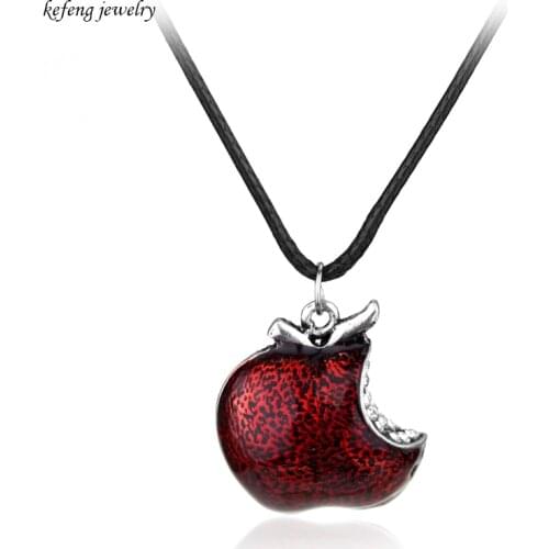 Movie Once Upon a Time Regina Mills Red Apple Crystal Pendants & Necklace Charm Necklace Collar Women Accesorios Mujer Statement