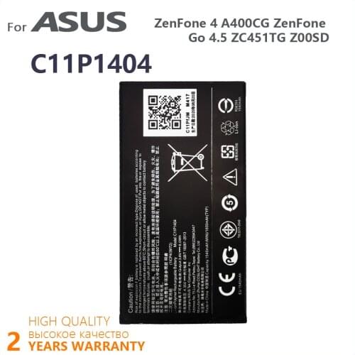 100% Original 1600mAh C11P1404 B11P1415 Phone Battery For ASUS ZenFone 4 A400CG ZenFone Go 4.5 ZC451TG Z00SD Batteries Batteria