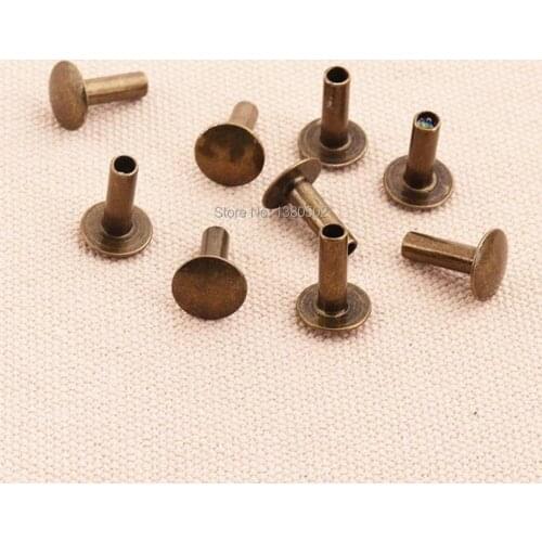 100pcs 10*14mm Bronze Color Metal Single Rivet Top Quality half round head rivets For Book