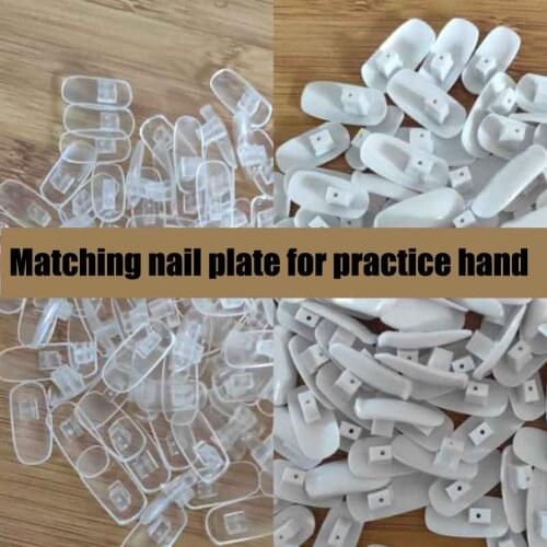 100pcs Professional False Nail Practice Joint Manicure Tablet Curved Manipulator Replacement Nails Finger Model Training Display