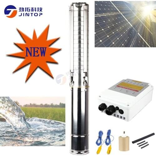 2019 New (MODEL 4JTSC6.5/98-D72/1300) JINTOP SOLAR PUMP 1.8HP 72V 4" Centrifugal Solar Submersible Pump with SS 304 Housing