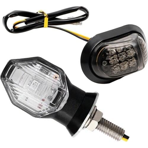 2x 12V Yellow Lighting Motorbike Indicators Blinker 9 LED & 2Pcs Turn Signal Indicator Light Lamp Bulbs Black Amber 12V