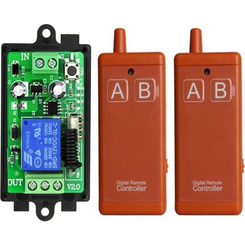 433MHz DC 12V 24V 1CH rf Remote Control Switch Wireless Relay Receiver Controller usb Rechargeable for Garage\ Door\ LED\ Bulb