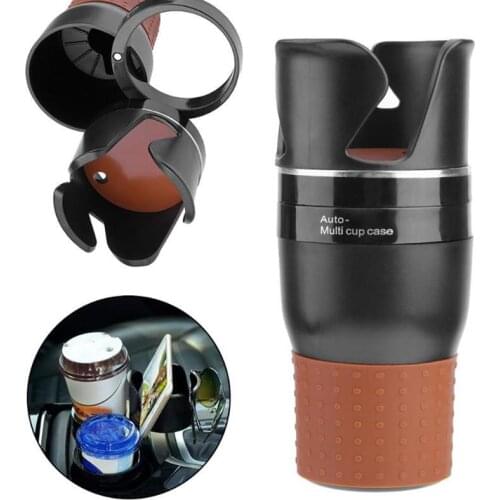 Vehicle-Mounted Slip-Proof Cup Holder 360 Degree Rotating Water Car Cup Holder Multifunctional Dual Houder Car Organizer