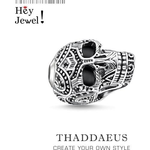 Beads Black Skull King,2017 Summer New Silver Punk Beads Fits Bracelet Europe Necklace Jewelry Accessories Gift For Women & Men