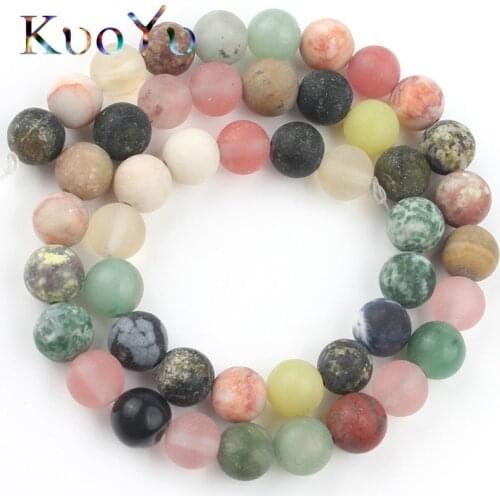 Natural Mattt Colorful Gem Stone Jaspers Jades Agates Beads Round Loose Bead For Jewelry Making 6/8/10MM Diy Bracelet 15"Strand