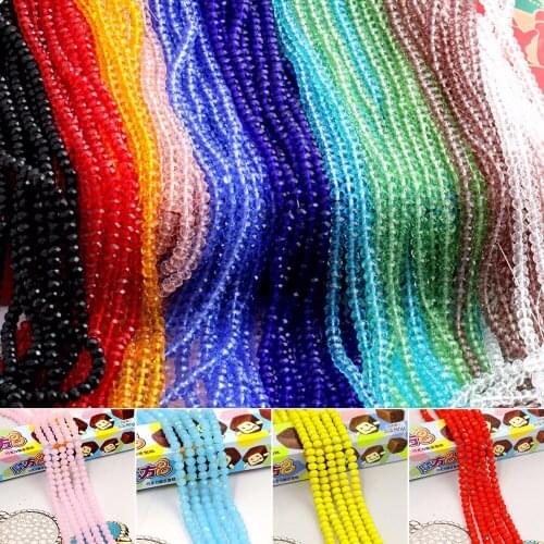 1 Set 4/6/8/10mm Crystal Faceted Rondelle Beads Glass Loose Beads For Bracelet Necklace Making DIY Jewelry Accessories