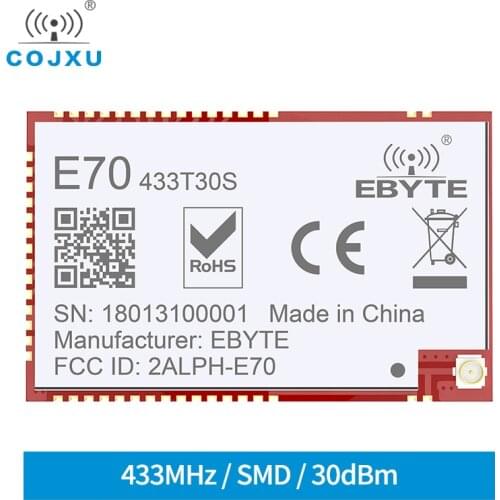 COJXU 433MHz RF Module E70-433T30S CC1310 Module Wireless SoC UART Transceiver 30dBm Anti-interference IPEX Stamp Hole Antenna