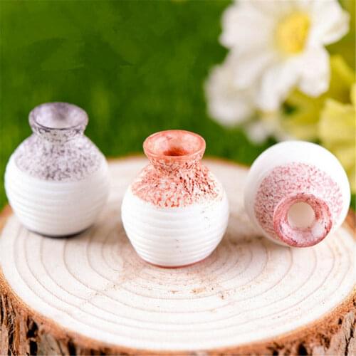 1PCS Home Resin Pottery Flower Pot Plant Office Mini Vase Ornaments 2.5X2.1CM