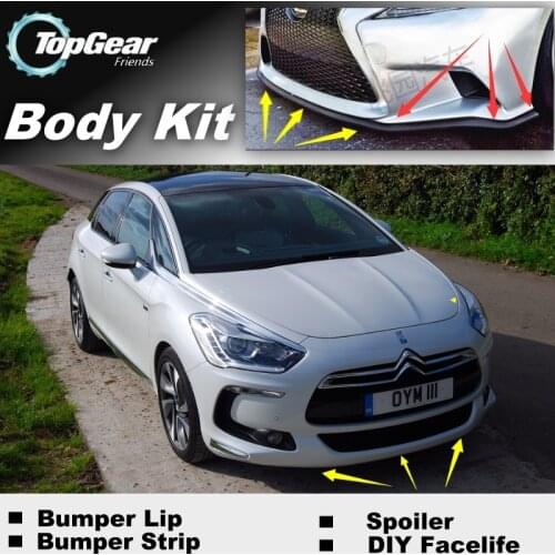 Bumper Lip Deflector Lips For Citroen DS5 DS 5 LS Front Spoiler Skirt For TopGear Friends to Car View Tuning / Body Kit / Strip