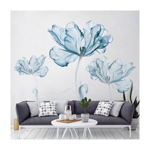 DIY Romantic Flower 3D Wallpaper Vinly Wall Sticker Bedroom Living Room Bathroom Wall Decals Poster adesivo de parede