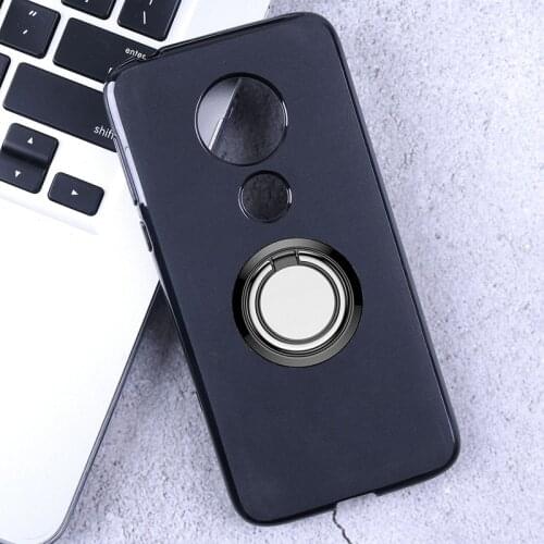 For Moto G7 Play Back Ring Holder Bracket Phone Case Cover Phone TPU Soft Silicone Cases for Motorola Moto G7 Power G6 Play E5