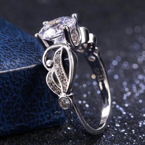 1Pcs Flower Shape Ring Micro-inlaid Zircon Double Layer Two-tone Ring Wedding Rings for Women Fashion Gift Jewelry