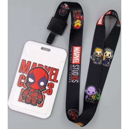 The Avengers Card Cases Thor Iron Man Hulk Captain America Spider Man Card Holders Card Lanyard Key Lanyard Neck Straps Keychain