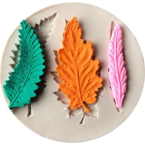 Leaf Leaves Silicone Mold Fondant Cake Candy Chocolate Molds Biscuits Embossed Decoration Pudding Mould DIY Kitchen Baking Tools