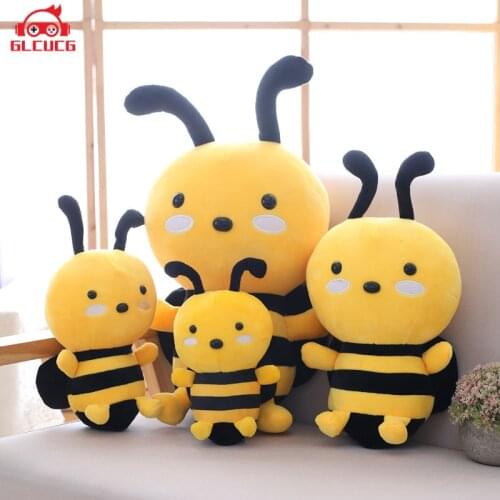 GLCUCG 20-60cm Kawaii Honeybee Plush Toy Cute Bee with Wings Stuffed Baby Dolls Lovely Toys for Children Appease Birthday Gift