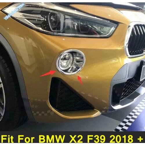 Lapetus Chrome Front Fog lights Lamp Shade Ring Trim Cover Auto Accessories Styling For BMW X2 F39 2018 - 2021 Exterior Parts