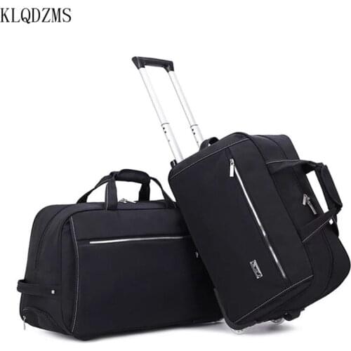 KLQDZMS 20’’24 Wheeled Suitcase Trolley Men Spinner Rolling Luggage Oxford Lightweight Detachable Handbag Suitcase Simple Style