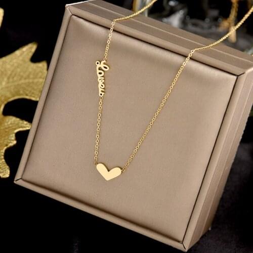 316L stainless steel Korean fashion exquisite LOVE INS niche brand simple joker collarbone chain bestie gift female jewelry