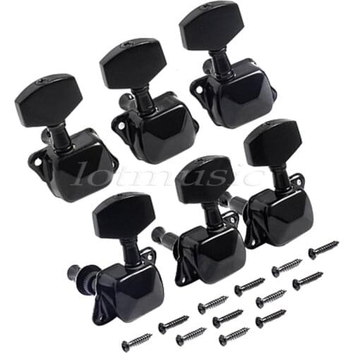 3L3R Locking Tuners Guitar Tuning Pegs for Electric Acoustic Guitar Parts Inline Silver Chrome Black