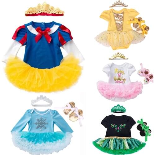 First Christmas NewBorn Baby girl Costume Romper Baby Clothes Minni Dress Sets 3PCS Bebe Clothing Children Infant Dress for Girl