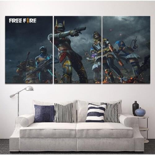 Home Decor Modular Canvas Picture 3 Garena Free Fire Game a living room Poster Home wall Canvas Painting Wholesale1