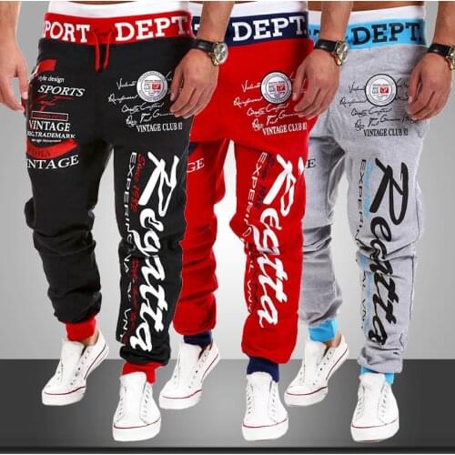 Mens Hip Hop Joggers Pants 2021 New Letter Print Sweatpants Men Drawstring Harem Pants Male Casual Trousers