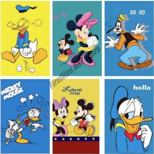 5d Round Diamond Painting Full Drill Disney Cartoon Zootopia Nick and Judy Cross Stitch Kits Diamond Embroidery Home Decor Gift