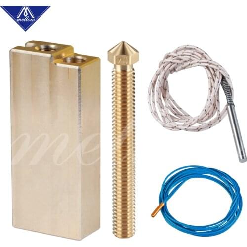 Mellow 80W Heater 12V/24V + ATC Semitec 104GT-2 Thermistor+ Super Volcano Heat Block For 3D Printer E3D V6 Super Volcano Hotend