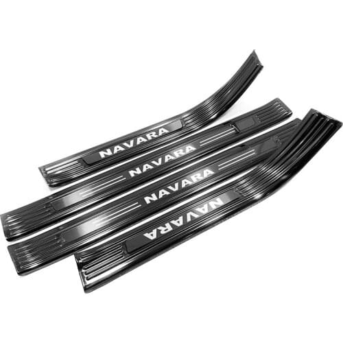 For Nissan Navara 2019 2020 Stainless Interior Door Sill Scuff Plate Kick Guard Pedal Threshold Bar Protector Car Accessories