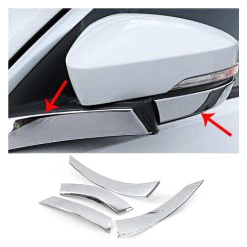 Rearview Mirror Cover Strip Decoration Trim ABS Chrome Side Rear View Mirror Trim For Volkswagen VW T-ROC 2017-2021