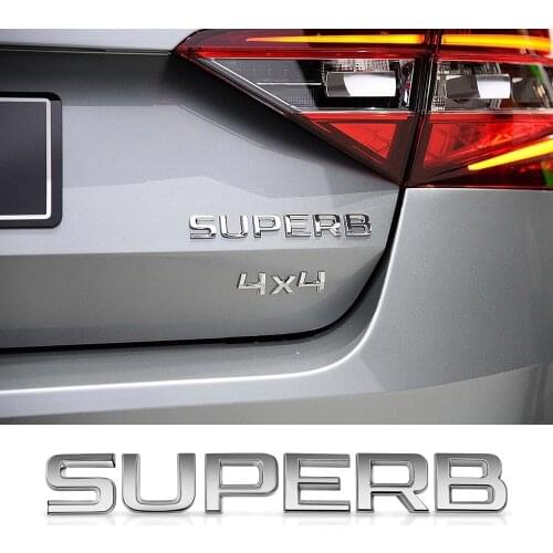 SUPERB OCTAVIA Nameplate Letters Sticker For SKODA OCTAVIA SUPERB Tail Trunk Logo Replacement ABS 3D Decals Car Tuning