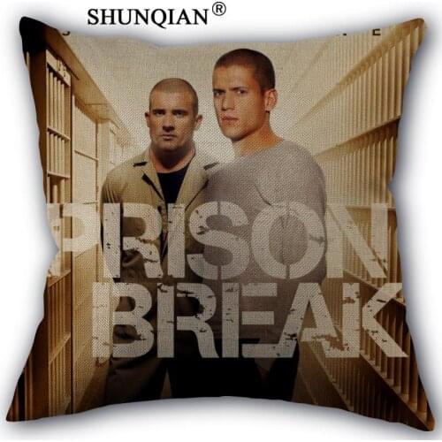 Prison break Linen Cotton Pillow Covers Printed Square Home Decorative No Core Pillowcase 45x45cm one side