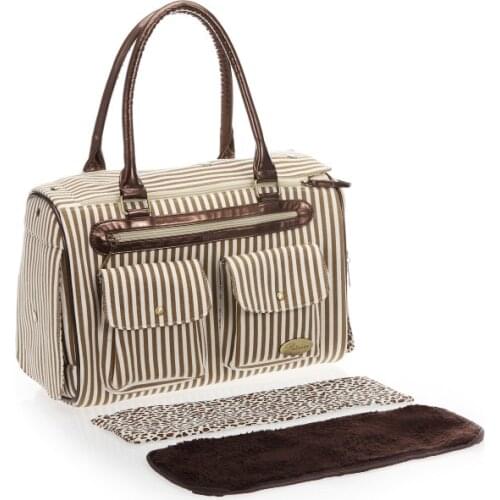 Khaki Thick Striped Canvas Fashion Pet Dogs Carrier Bag Free Shipping Fashion Small Puppy Dogs Bag