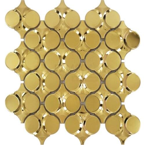 Leaves pattern polished stainless metal mosaic tile for hotel inner wall decoration